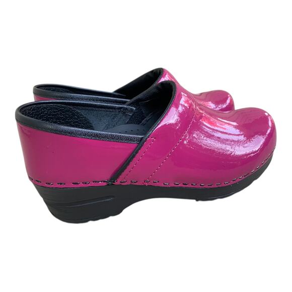 Sanita Professional Glossy Magenta Pink Patent Leather Nursing Work EU 35 US 4 - Picture 3 of 13